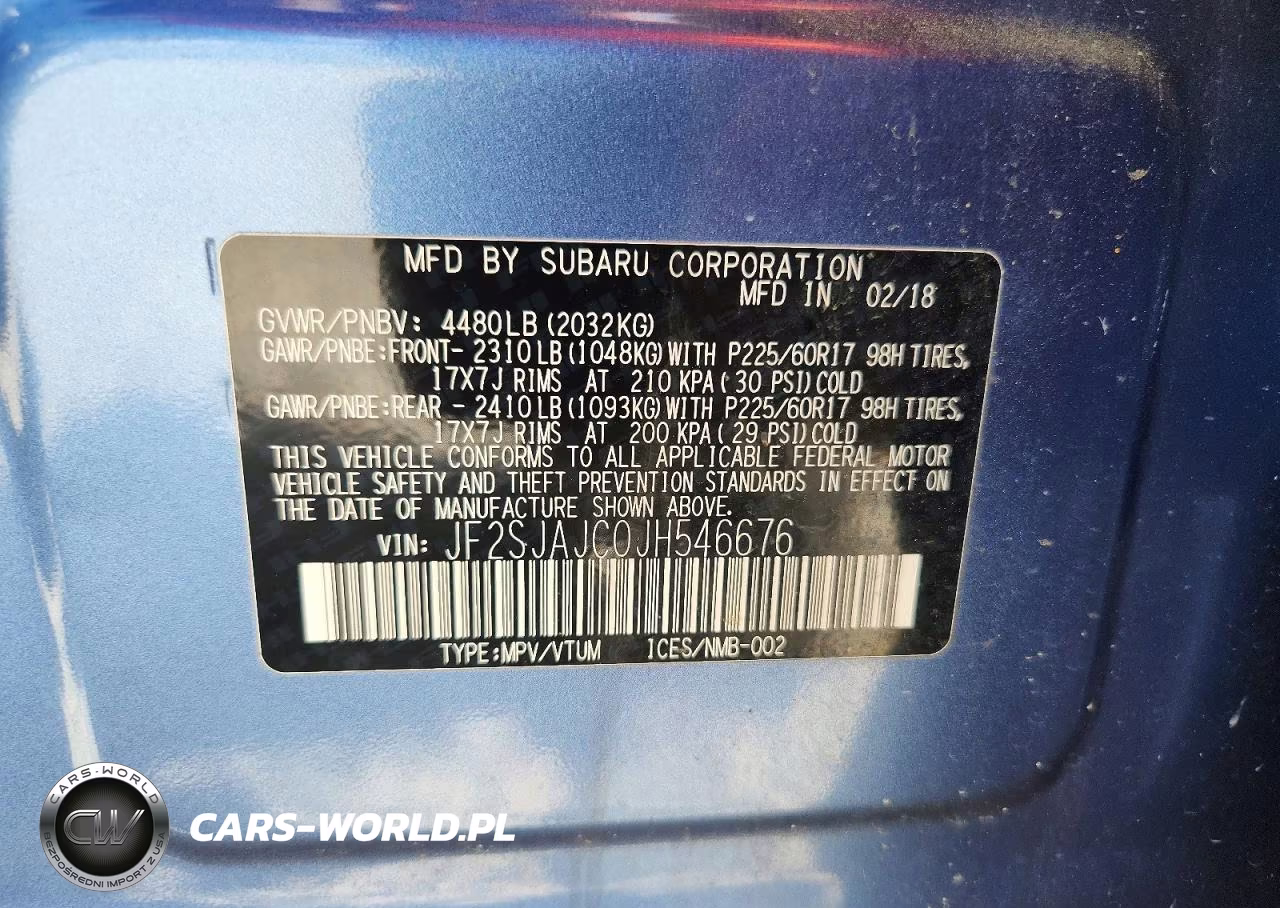 2018 Subaru Forester 2.5I Limited VIN:JF2SJAJC0JH546676 - 13