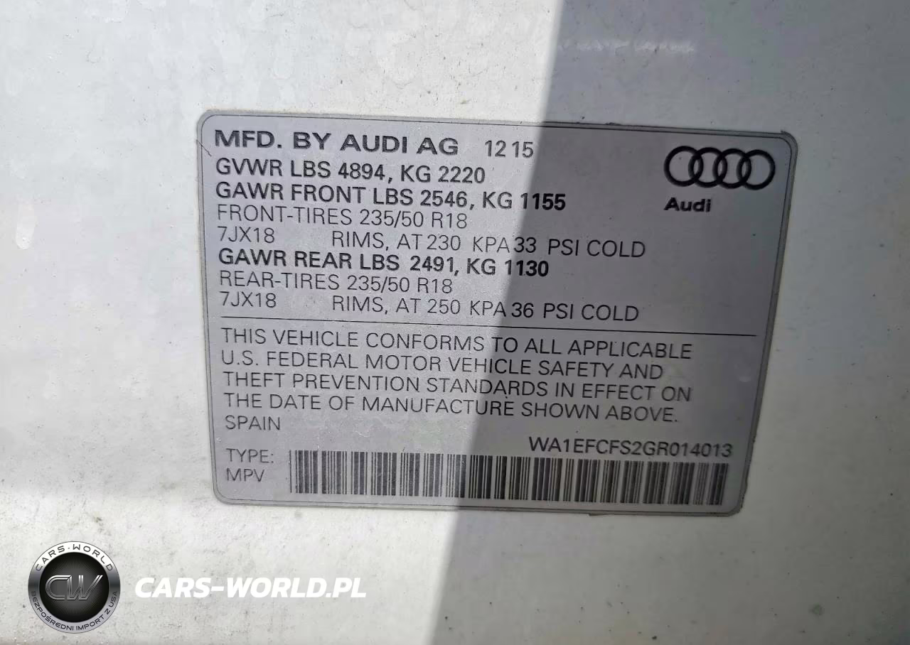 2016 Audi Q3 Premium Plus VIN:WA1EFCFS2GR014013 - 13