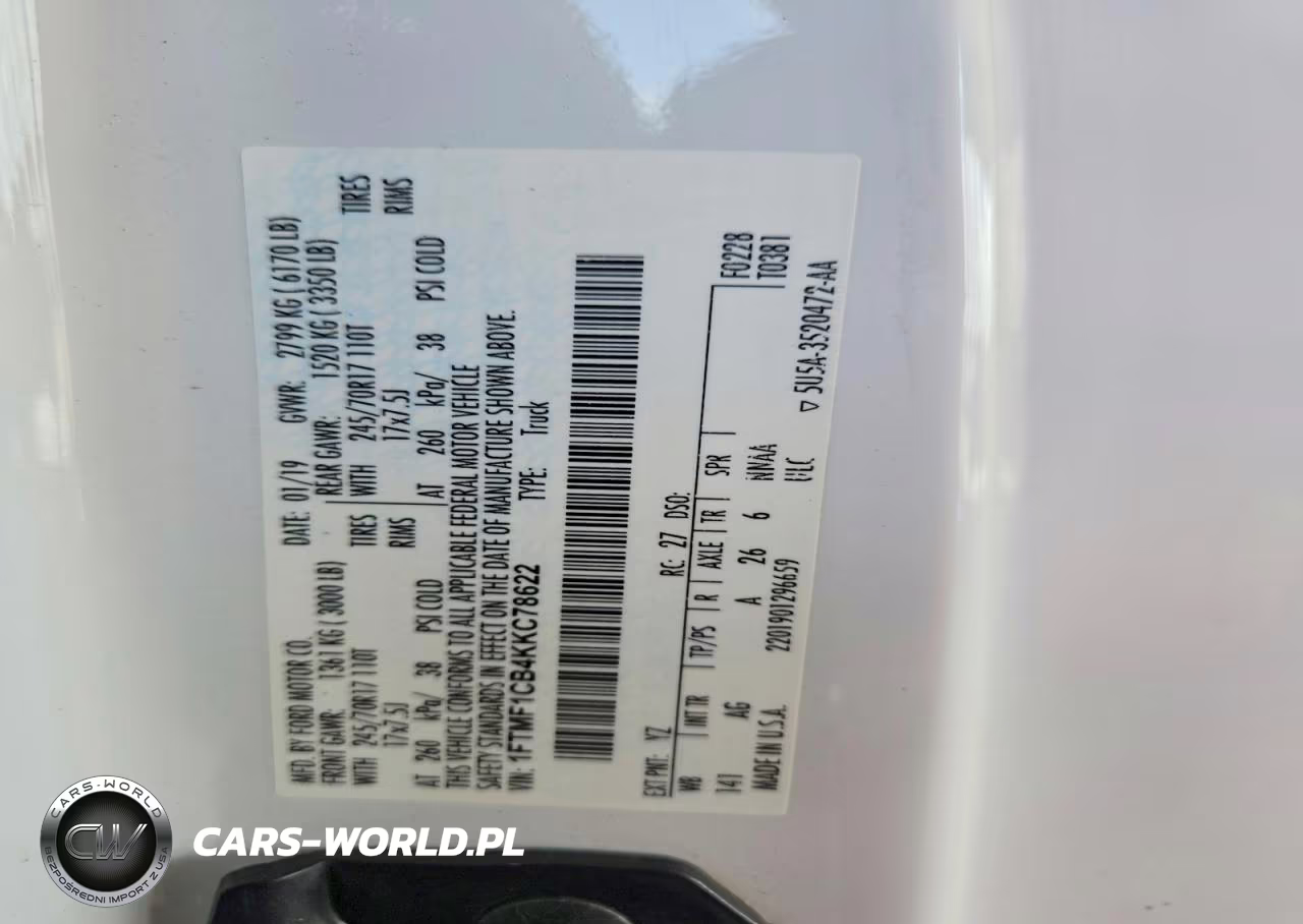 2019 Ford F150 VIN:1FTMF1CB4KKC78622 - 12