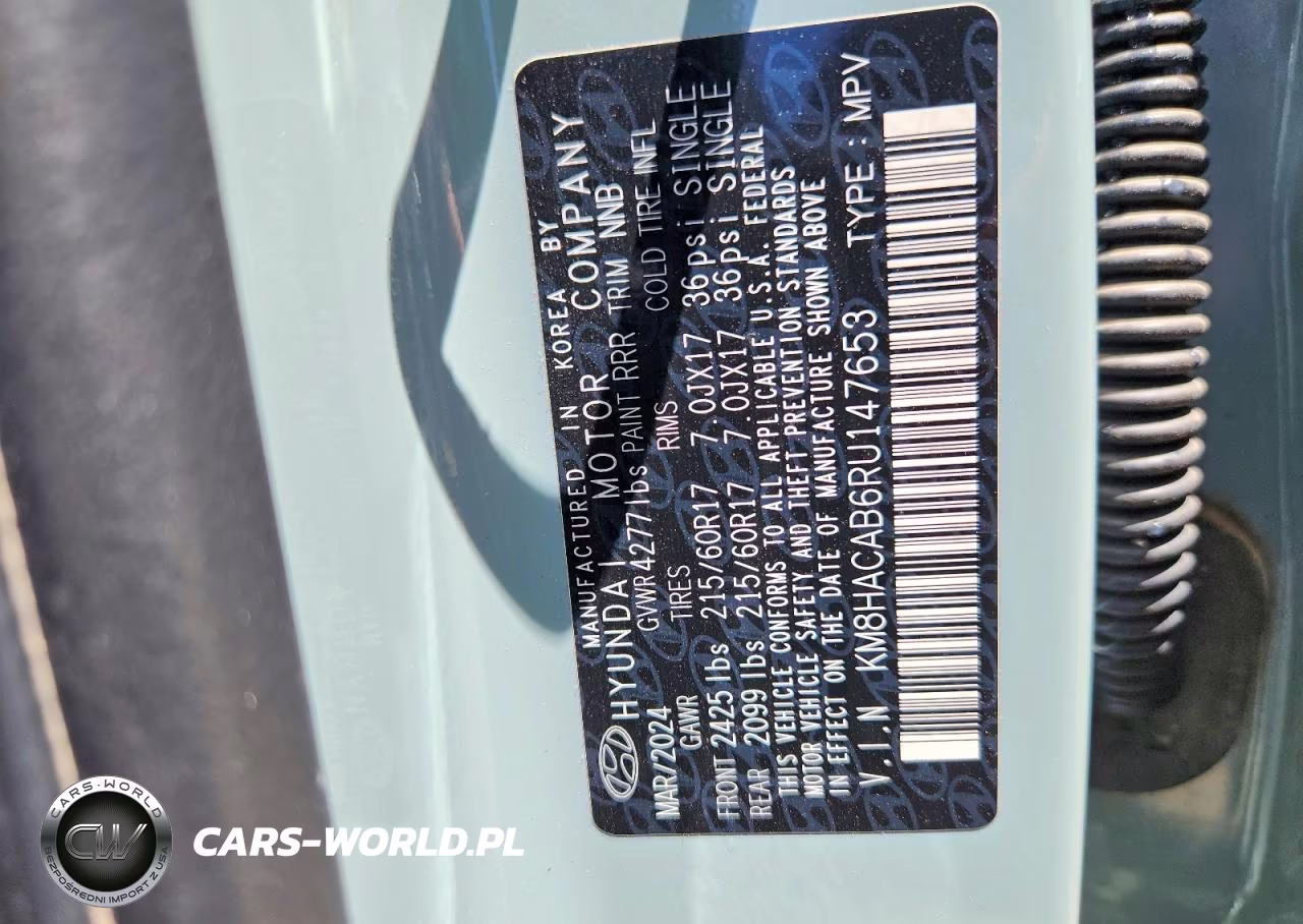 2024 Hyundai Kona Se VIN:KM8HACAB6RU147653 - 13