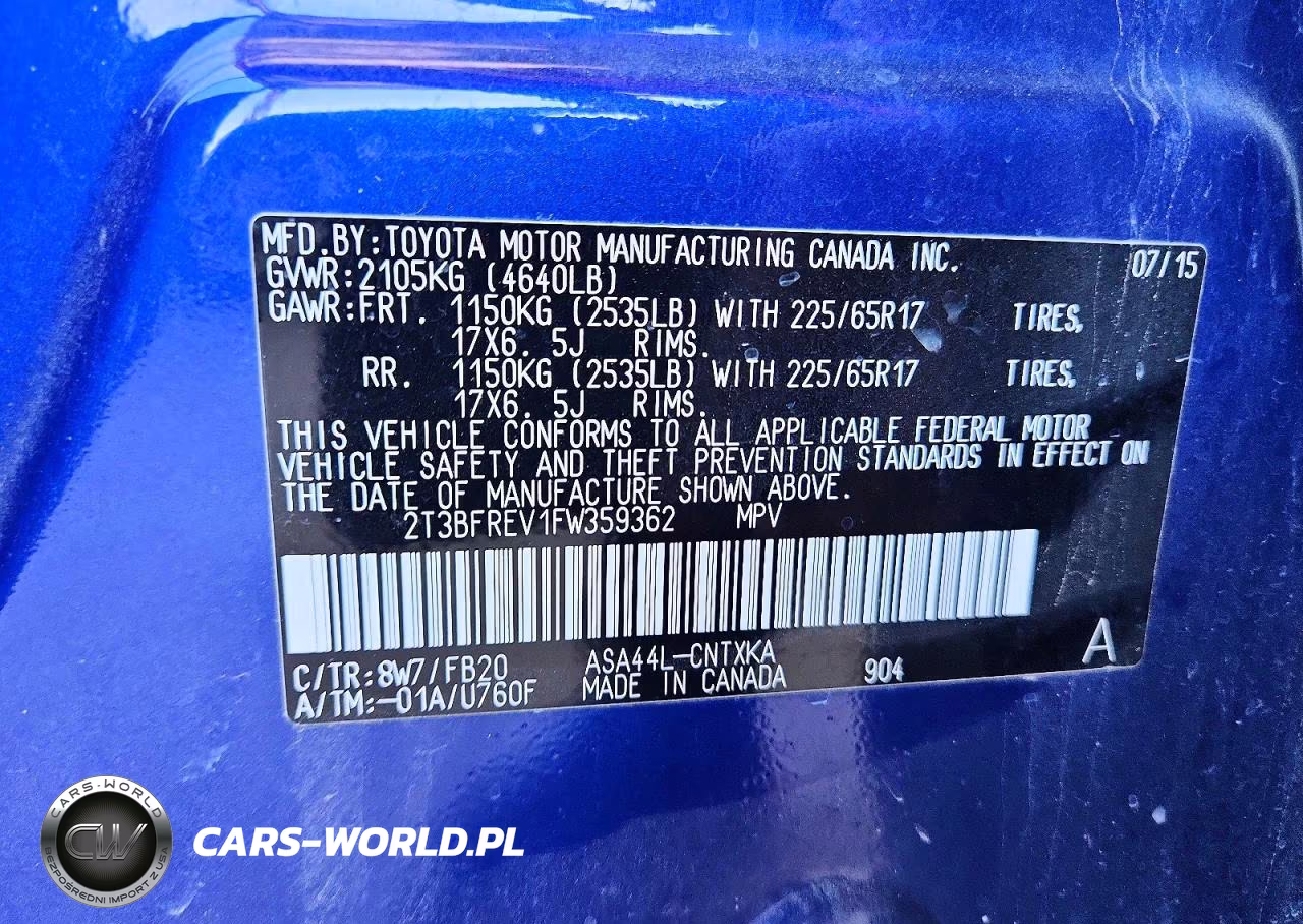 2015 Toyota Rav4 Le VIN:2T3BFREV1FW359362 - 13