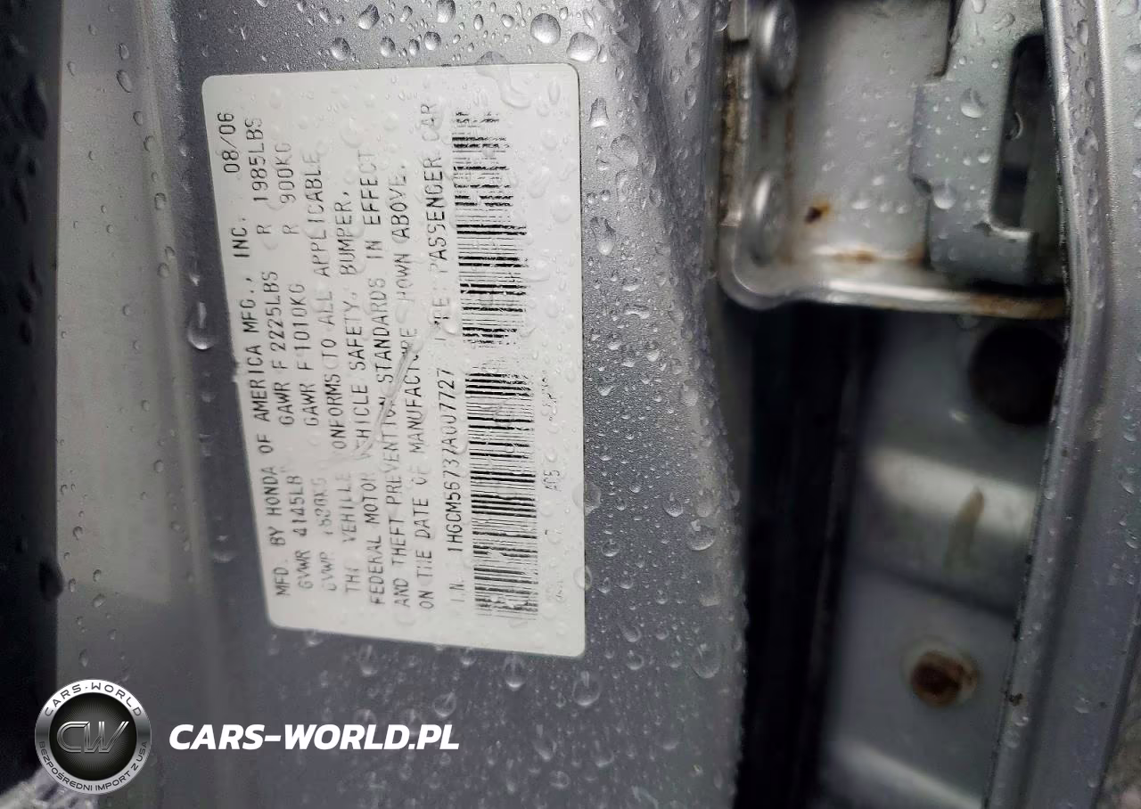 2007 Honda Accord Ex VIN:1HGCM56737A007727 - 12