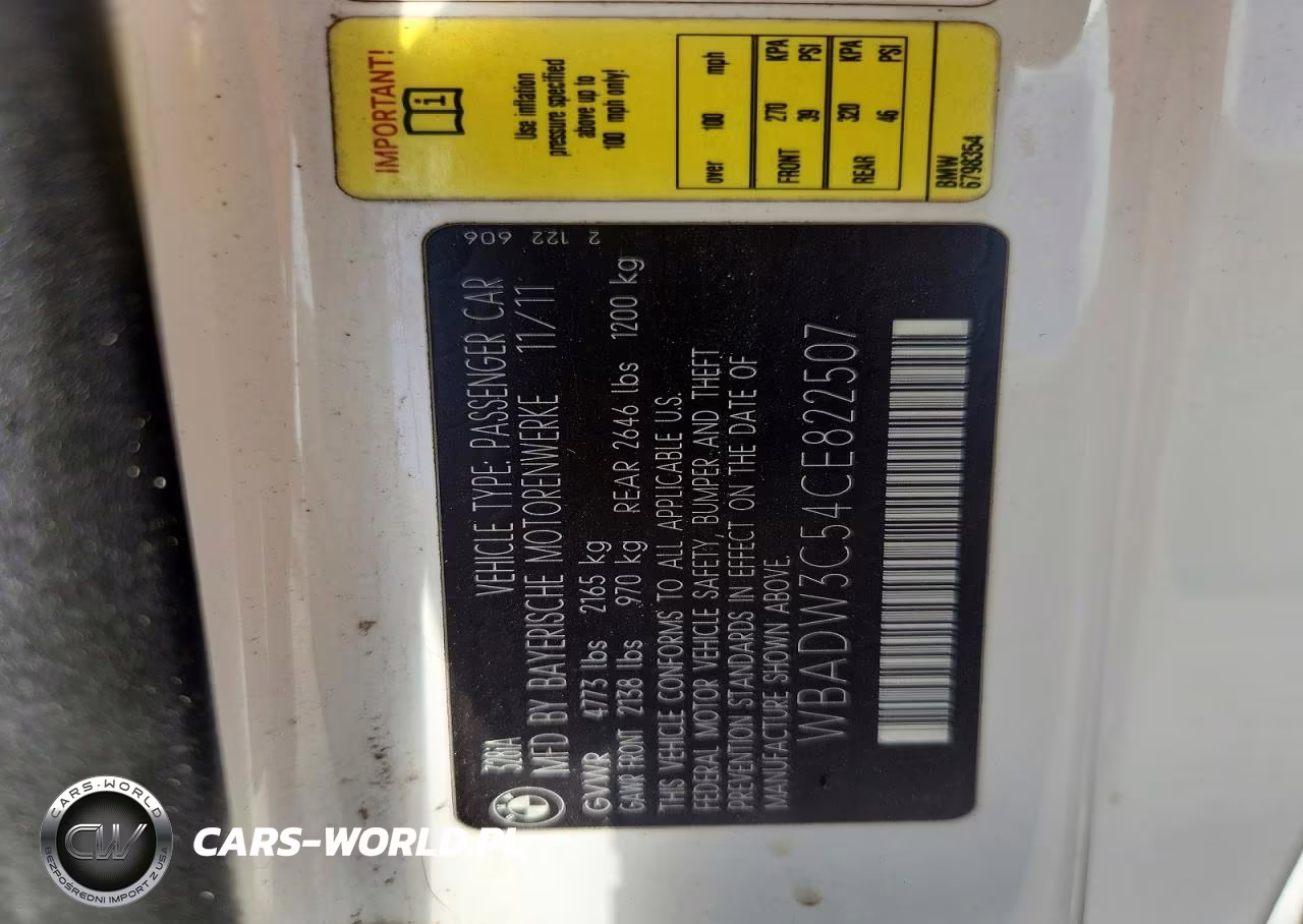 2012 BMW 328 I VIN:WBADW3C54CE822507 - 12