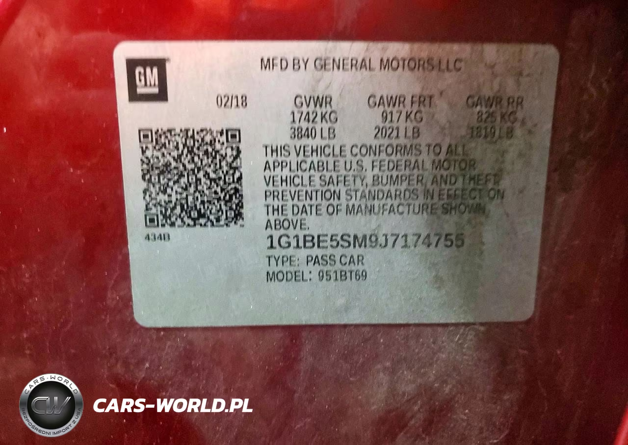 2018 Chevrolet Cruze Lt VIN:1G1BE5SM9J7174755 - 12