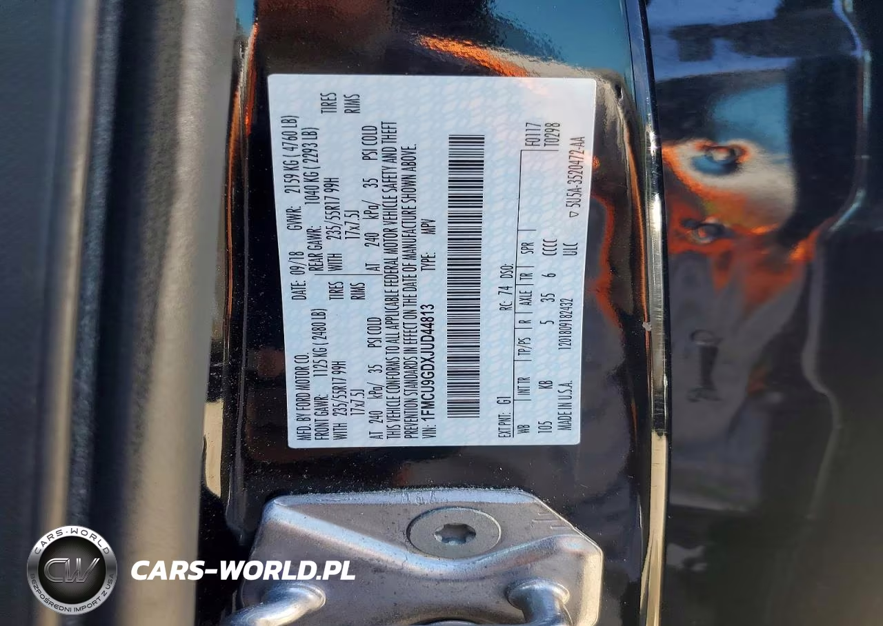 2018 Ford Escape Se VIN:1FMCU9GDXJUD44813 - 13