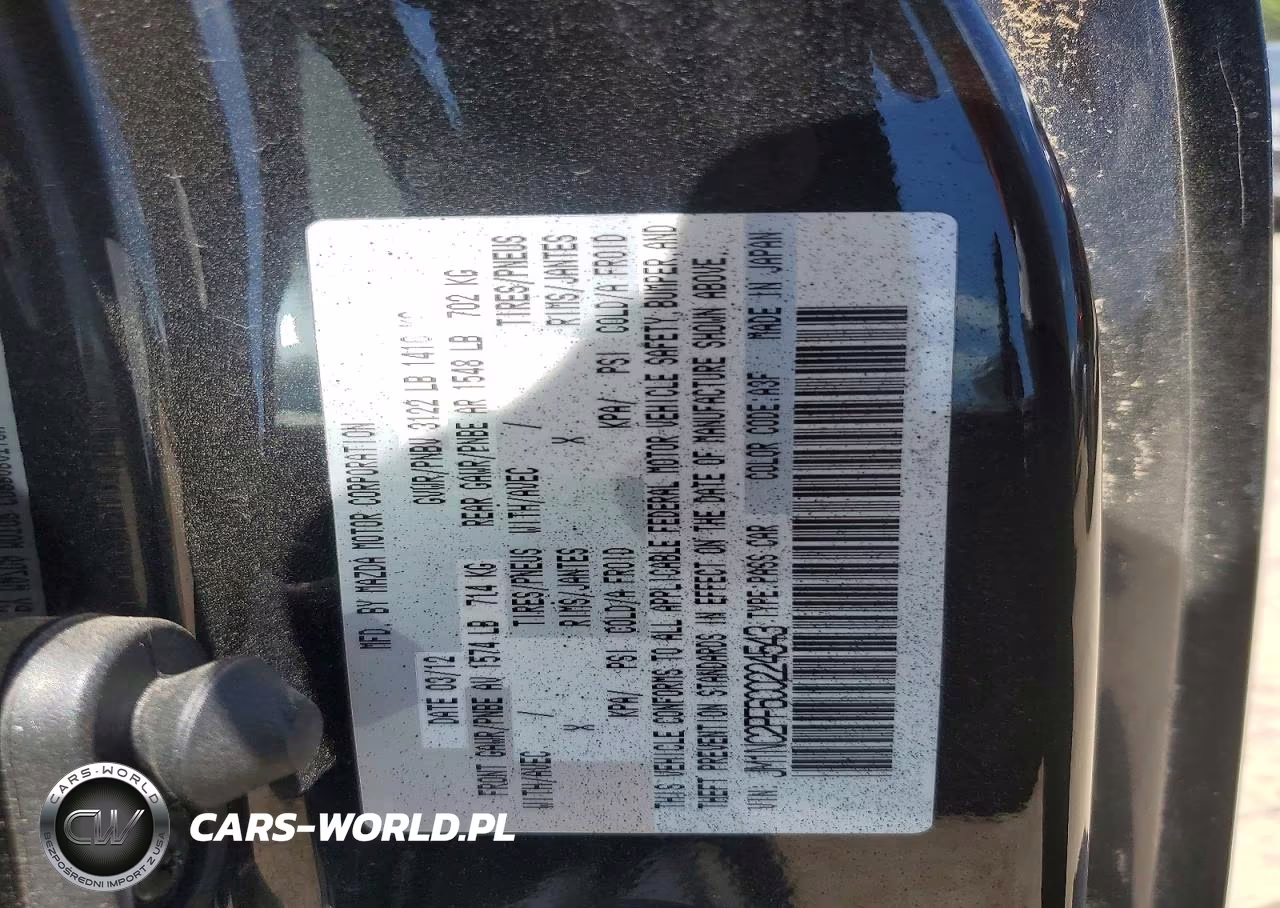 2012 Mazda Mx-5 Miata VIN:JM1NC2PF6C0224543 - 12