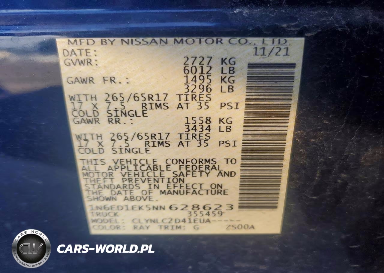 2022 Nissan Frontier Sv VIN:1N6ED1EK5NN628623 - 12