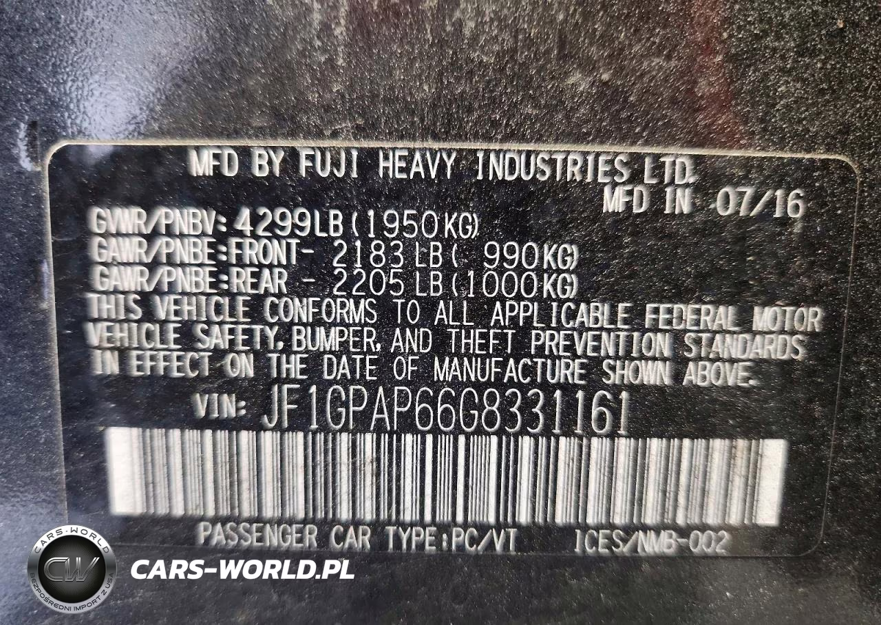 2016 Subaru Impreza Sport Premium VIN:JF1GPAP66G8331161 - 12