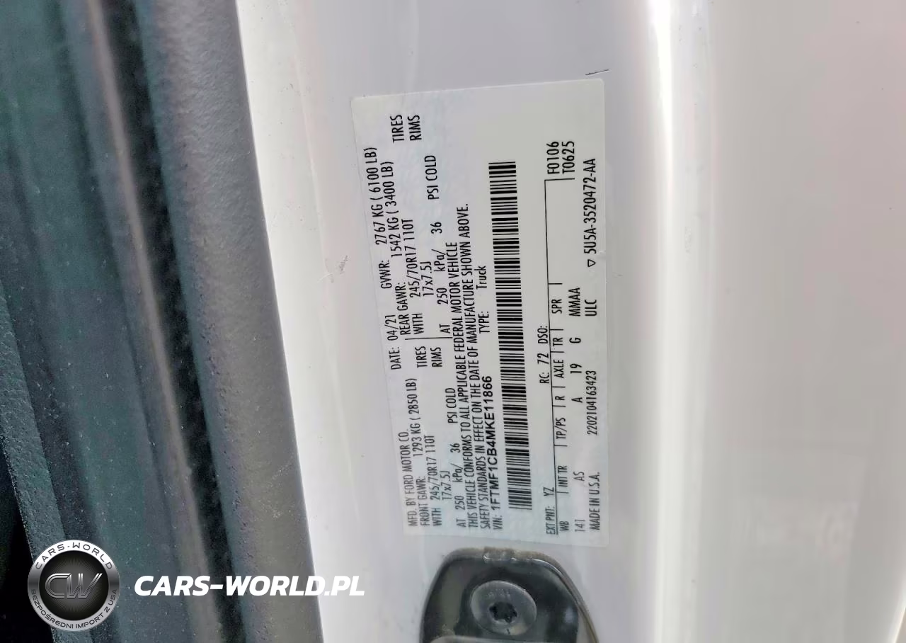 2021 Ford F150 VIN:1FTMF1CB4MKE11866 - 13