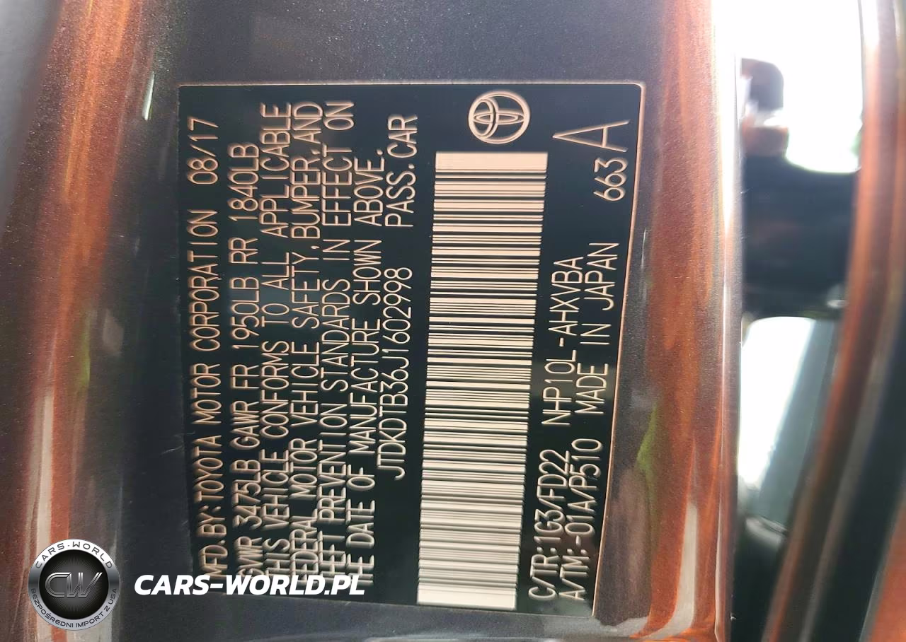 2018 Toyota Prius C One VIN:JTDKDTB36J1602998 - 12