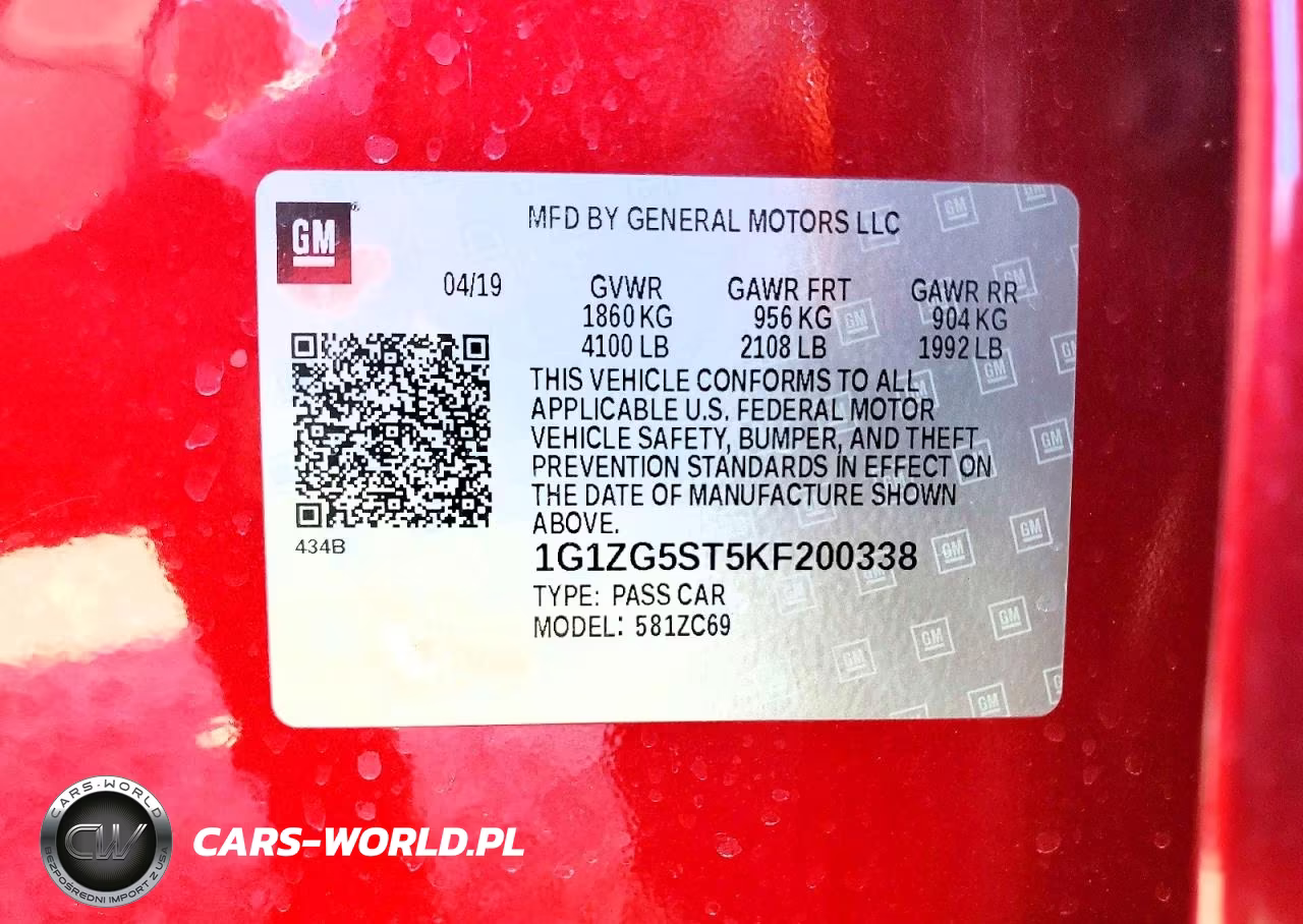 2019 Chevrolet Malibu Rs VIN:1G1ZG5ST5KF200338 - 12