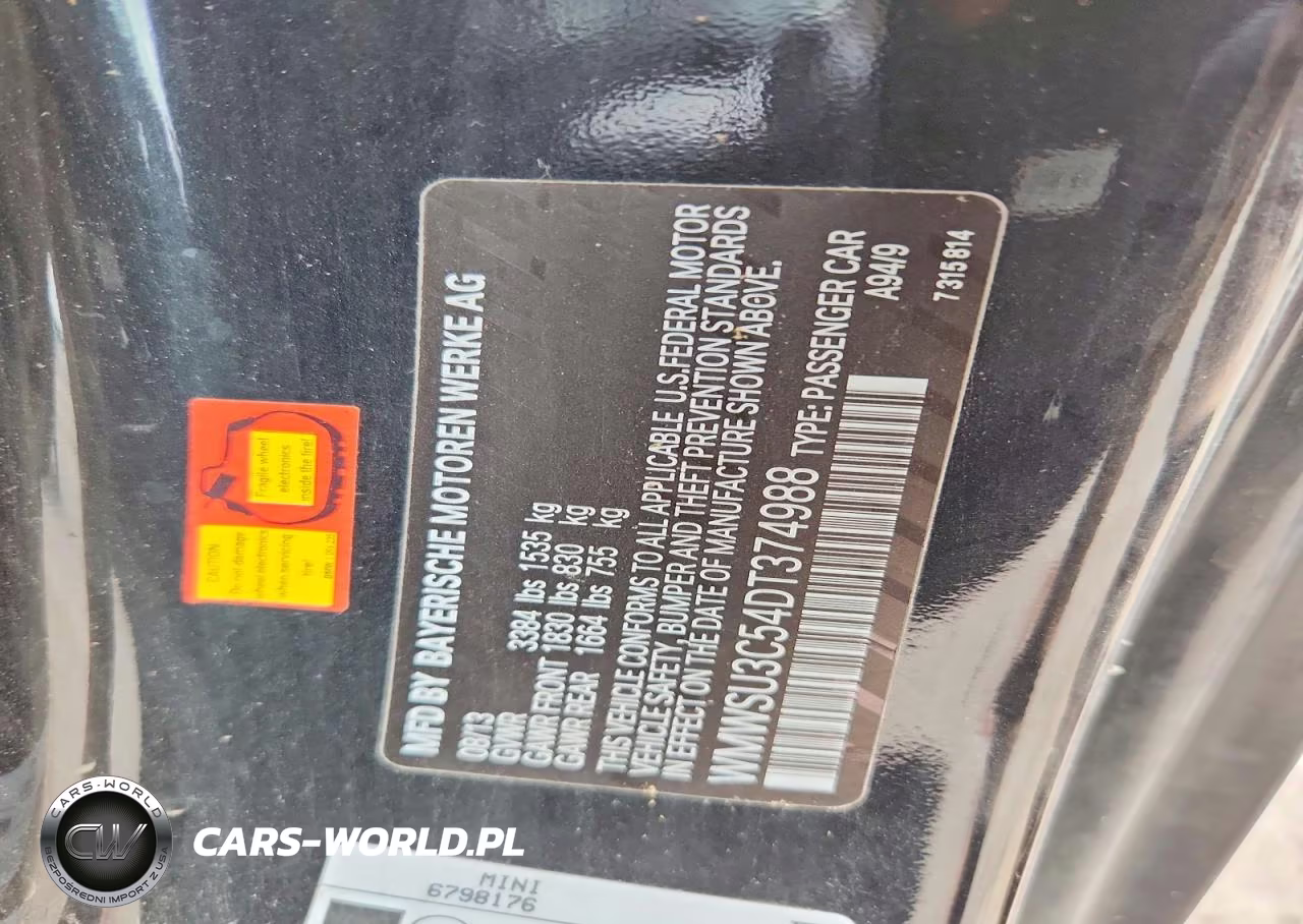 2013 Mini Cooper VIN:WMWSU3C54DT374988 - 12