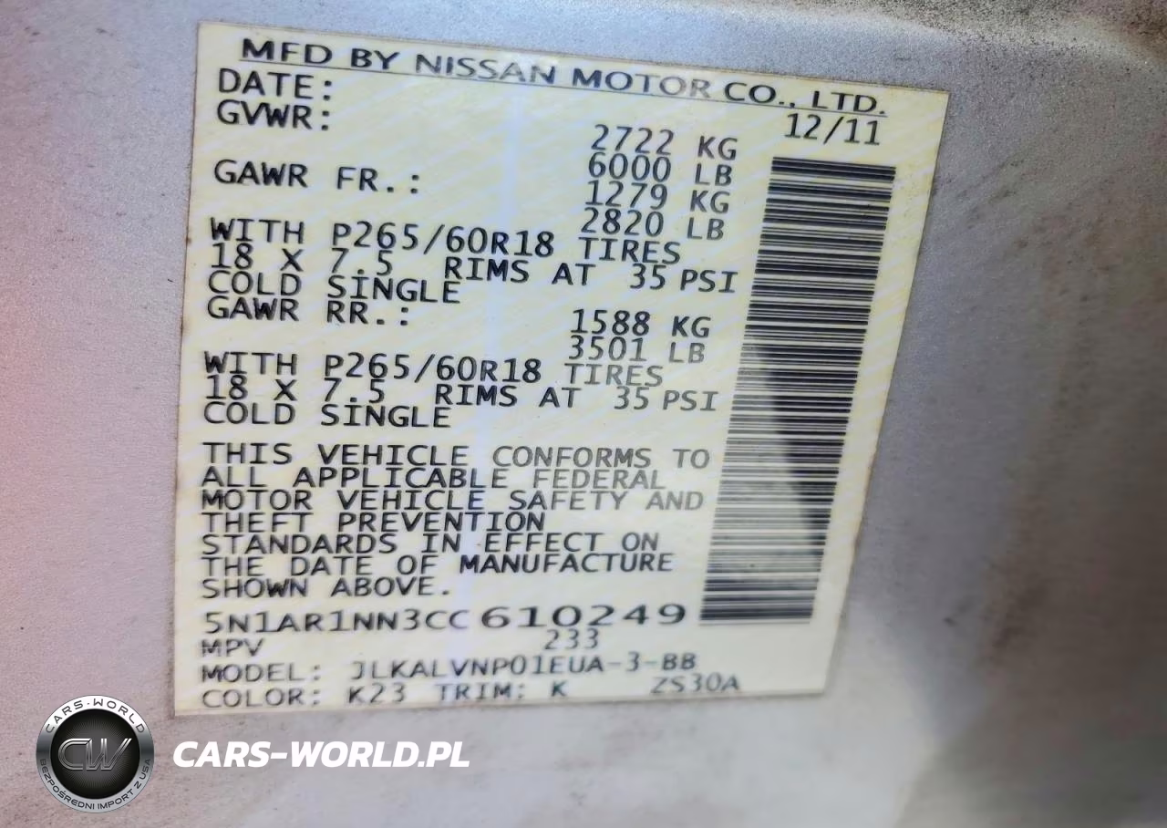 2012 Nissan Pathfinder S VIN:5N1AR1NN3CC610249 - 13
