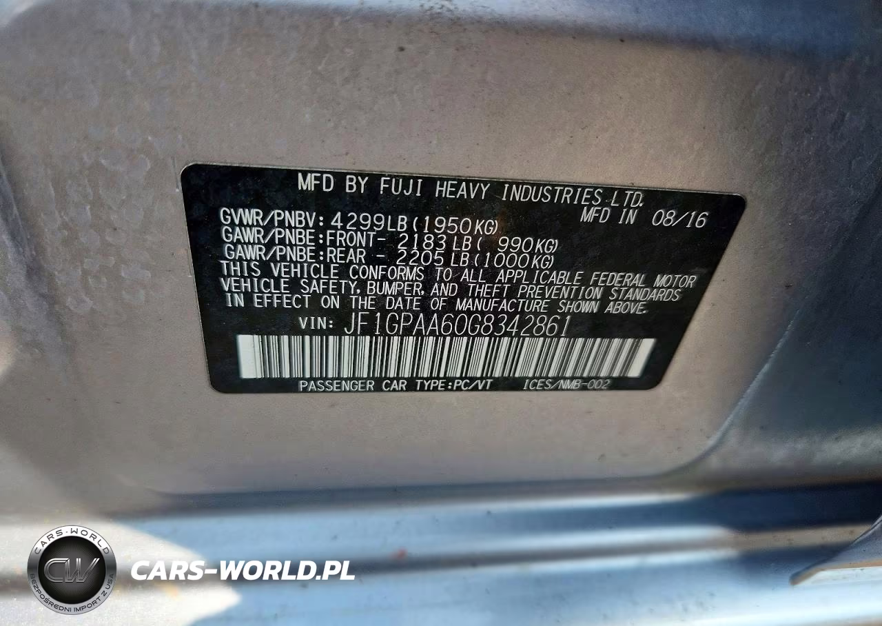2016 Subaru Impreza VIN:JF1GPAA60G8342861 - 12