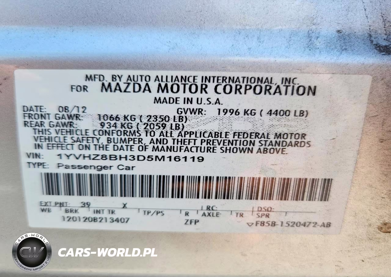 2013 Mazda 6 Sport VIN:1YVHZ8BH3D5M16119 - 12