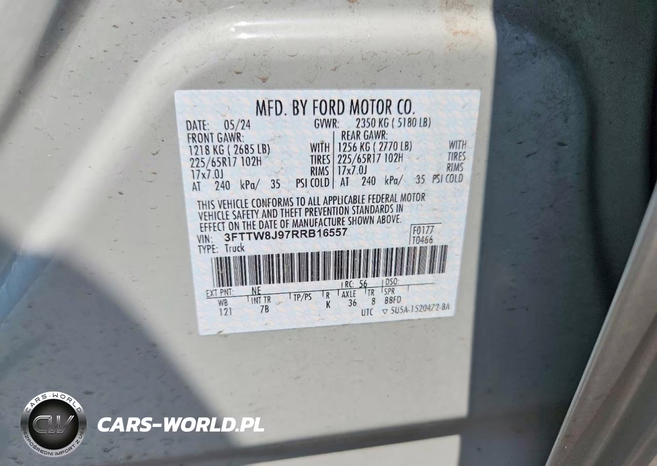 2024 Ford Maverick Xlt VIN:3FTTW8J97RRB16557 - 12