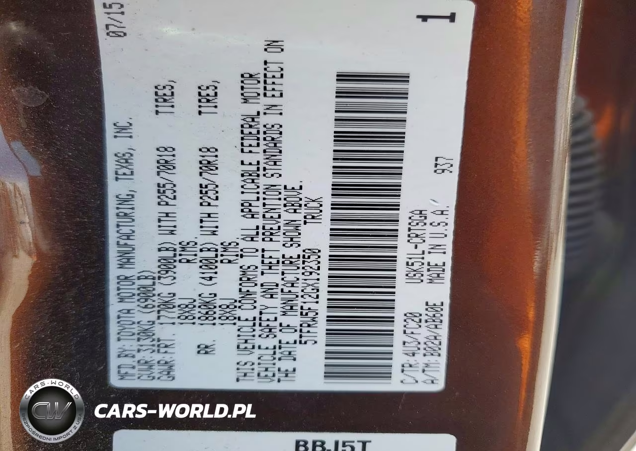 2016 Toyota Tundra Sr5 VIN:5TFRW5F12GX192350 - 12