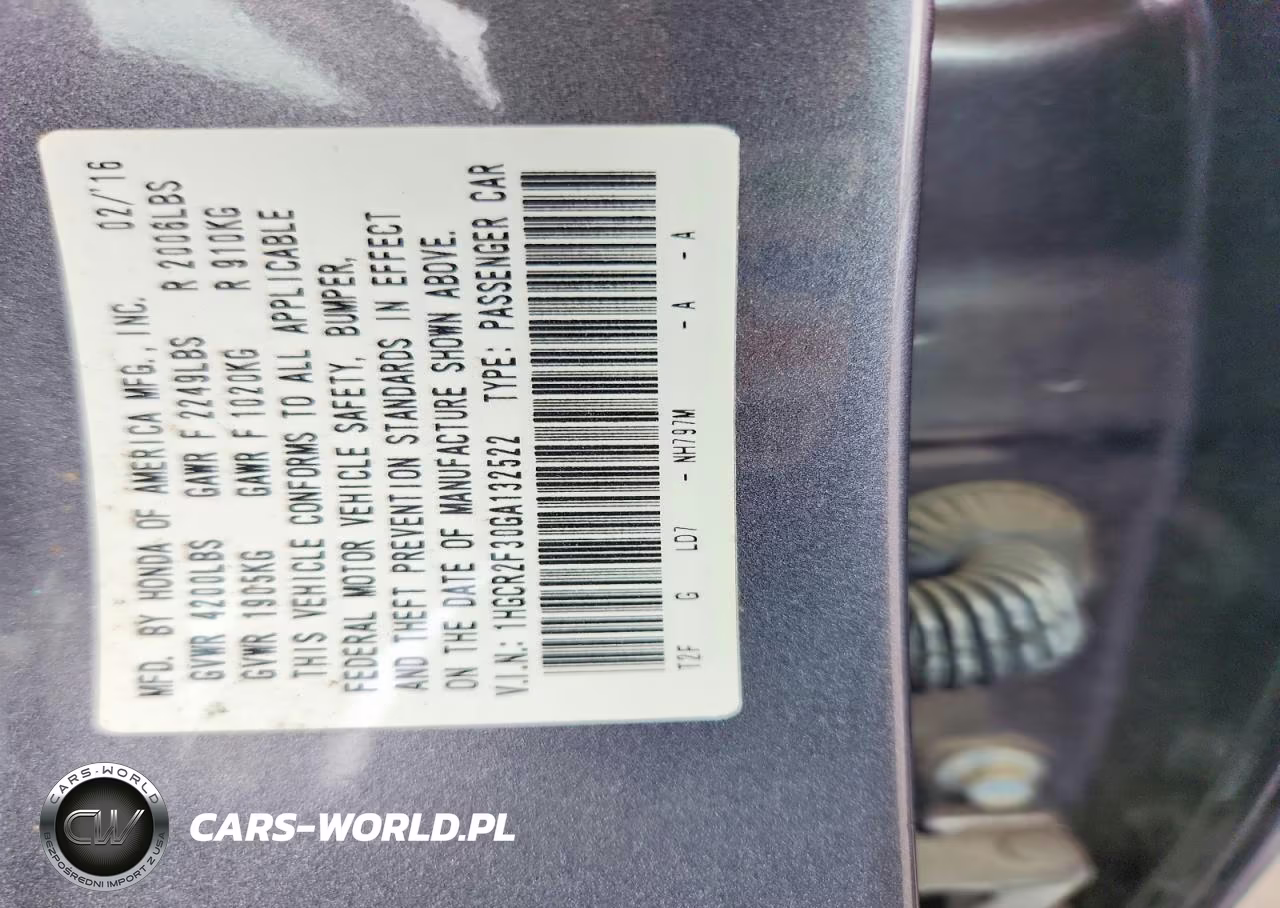 2016 Honda Accord Lx VIN:1HGCR2F30GA132522 - 12