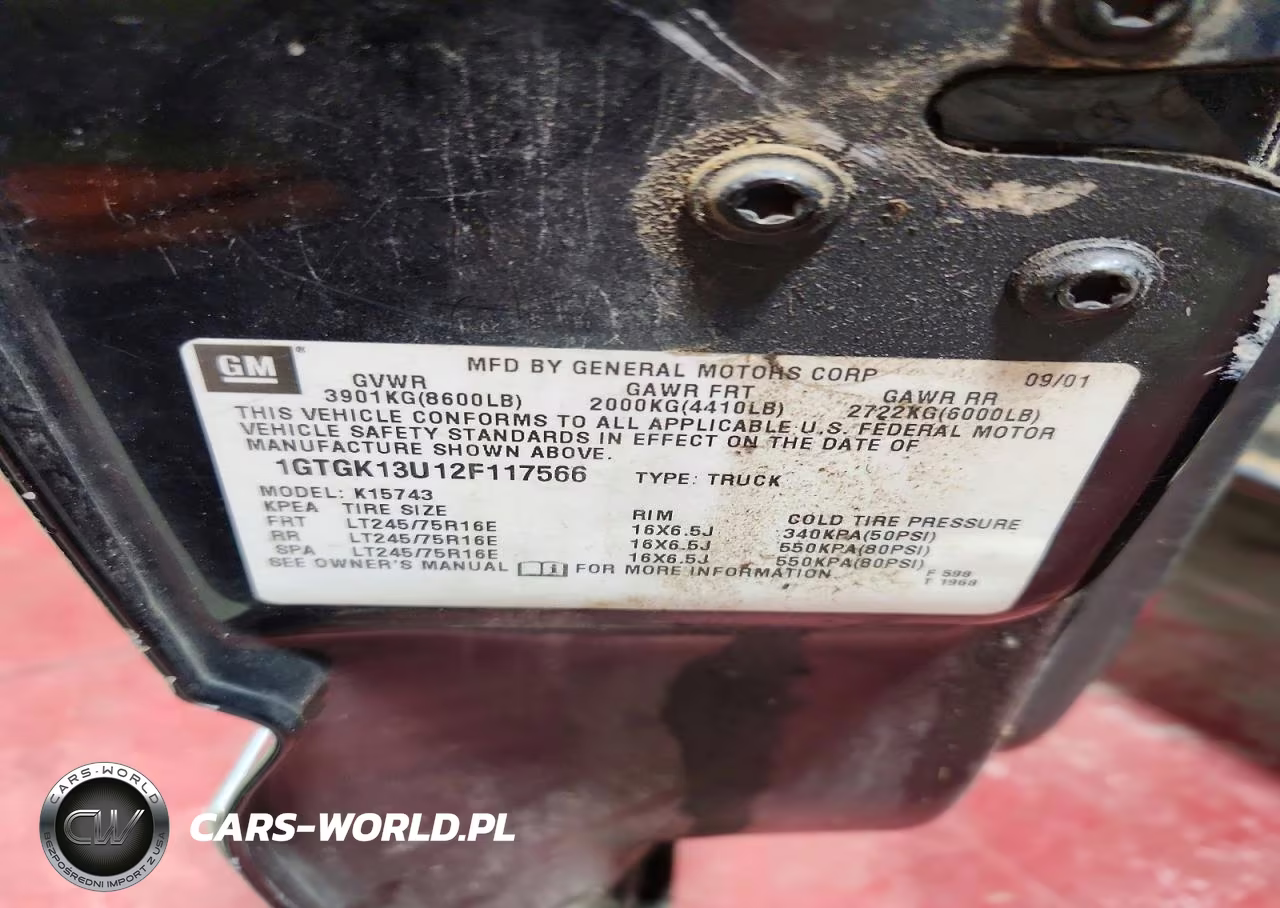 2002 GMC Sierra K1500 Heavy Duty VIN:1GTGK13U12F117566 - 12