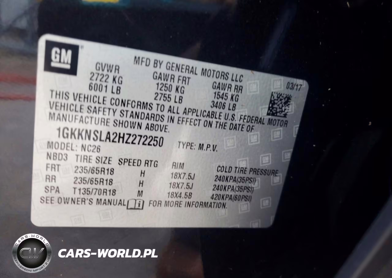 2017 GMC Acadia Sle VIN:1GKKNSLA2HZ272250 - 13