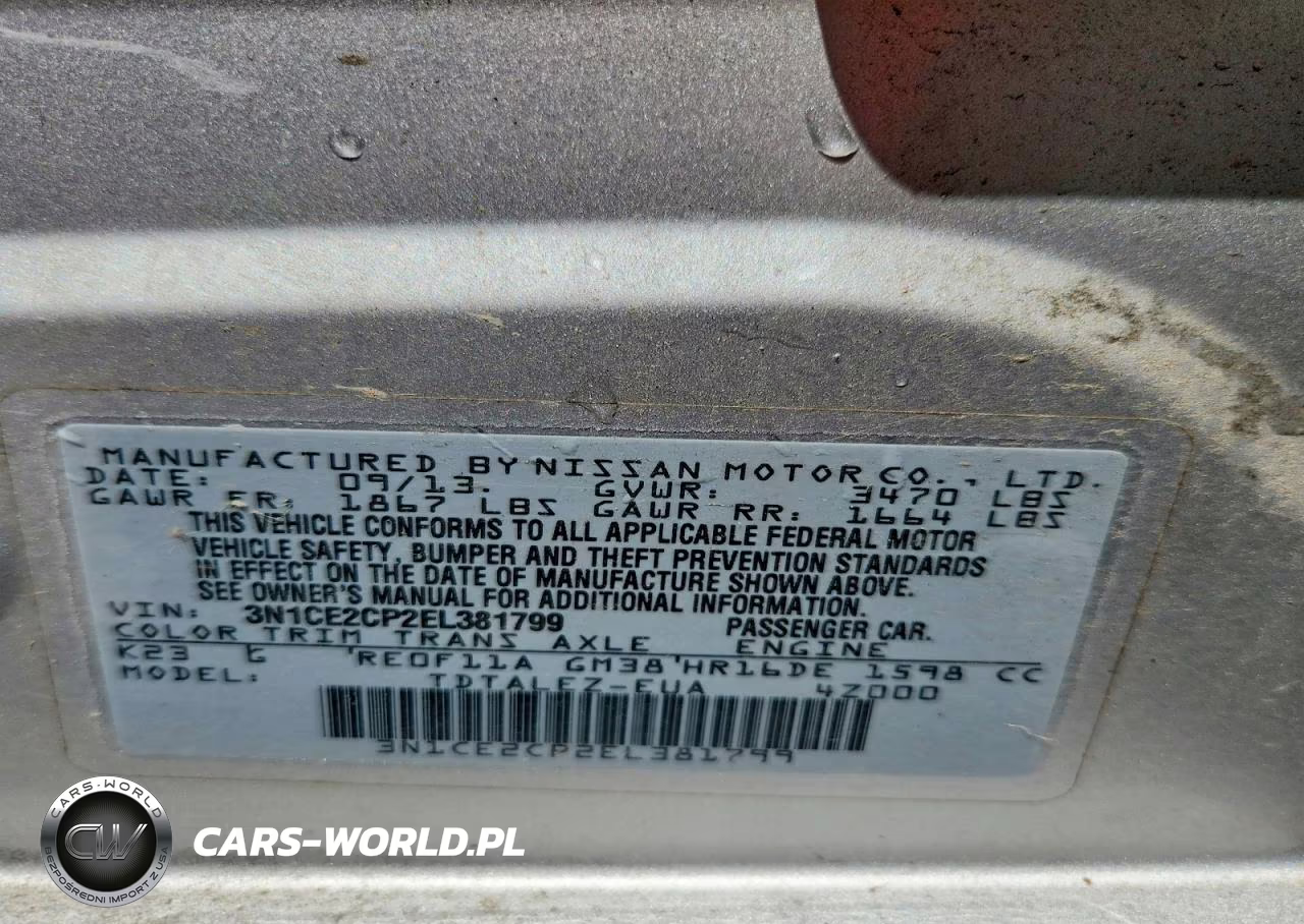 2014 Nissan Versa Note Sv VIN:3N1CE2CP2EL381799 - 12
