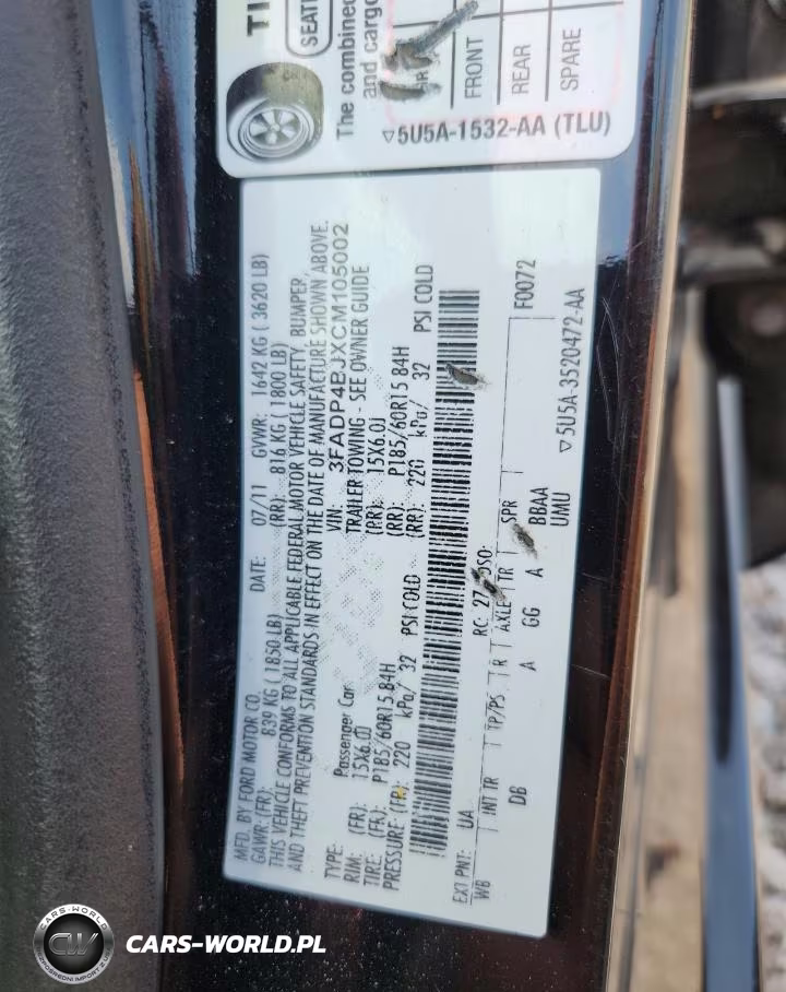 2012 Ford Fiesta Se VIN:3FADP4BJXCM105002 - 12