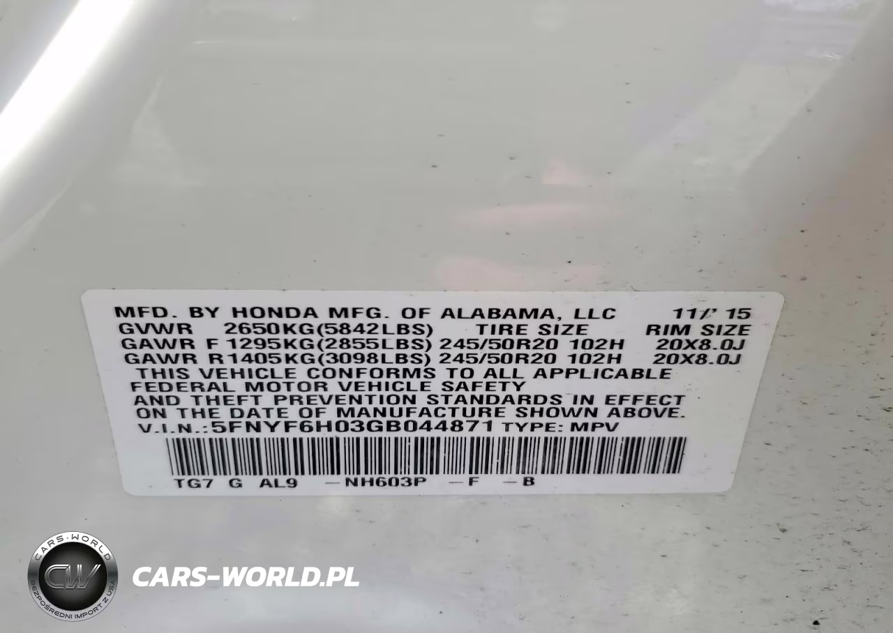 2016 Honda Pilot Elite VIN:5FNYF6H03GB044871 - 13