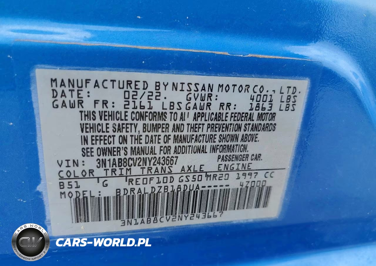 2022 Nissan Sentra Sv VIN:3N1AB8CV2NY243667 - 12