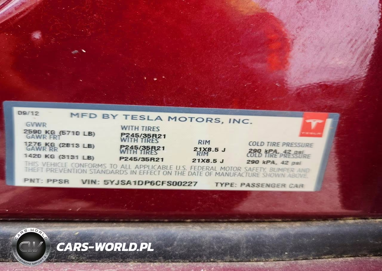 2012 Tesla Model S VIN:5YJSA1DP6CFS00227 - 12