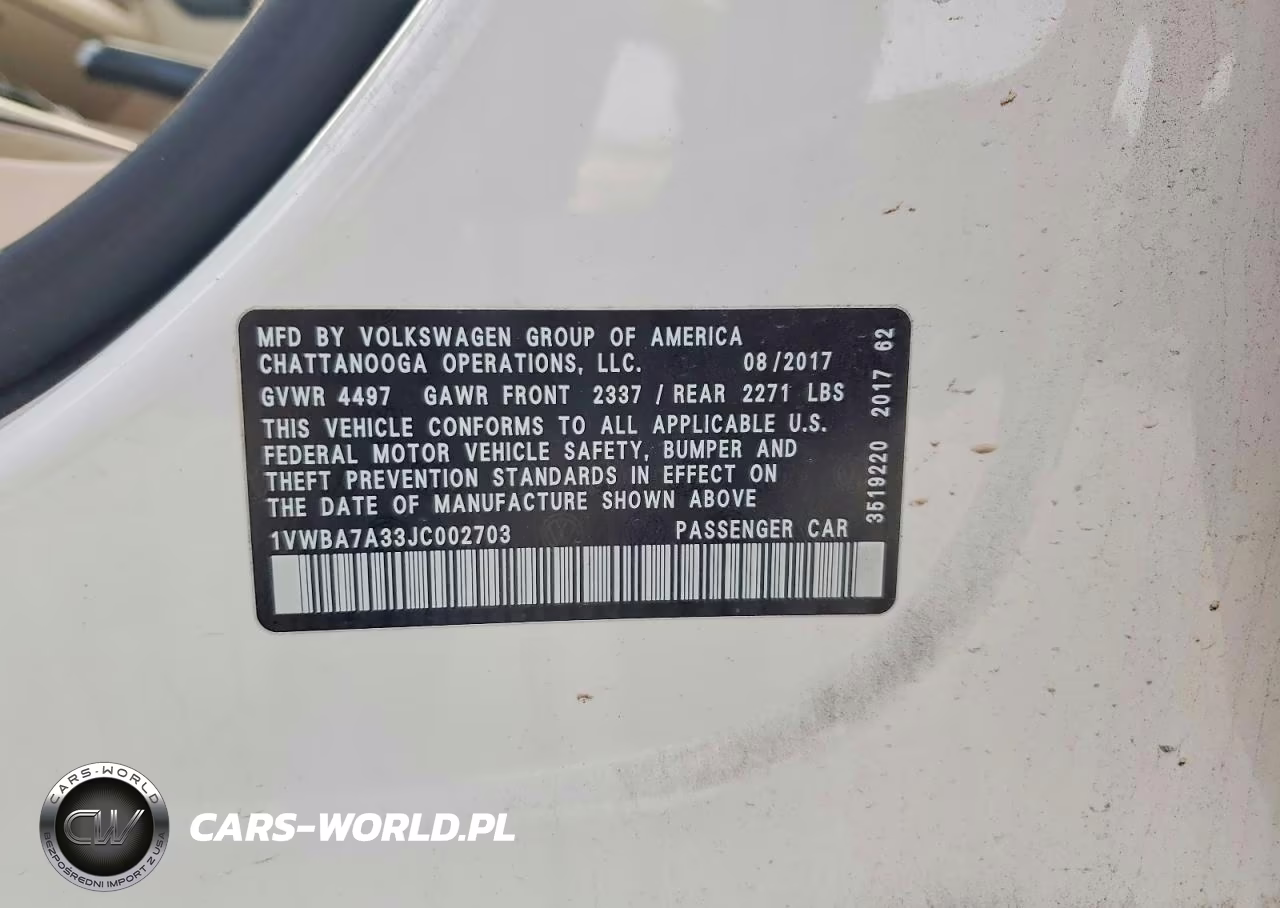 2018 Volkswagen Passat Se VIN:1VWBA7A33JC002703 - 12