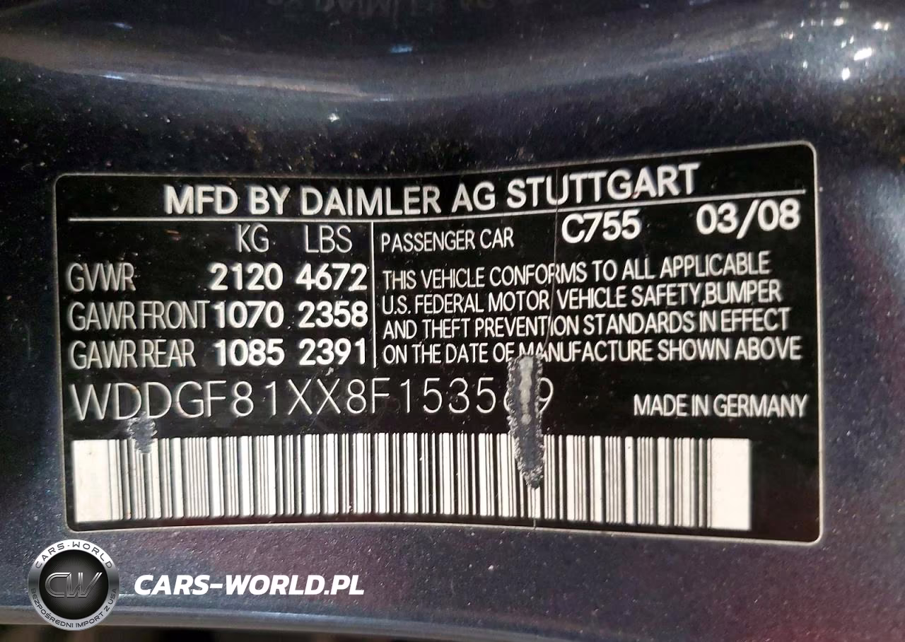 MERCEDES-BENZ C 300 4MAT VIN:WDDGF81XX8F153569 - 12
