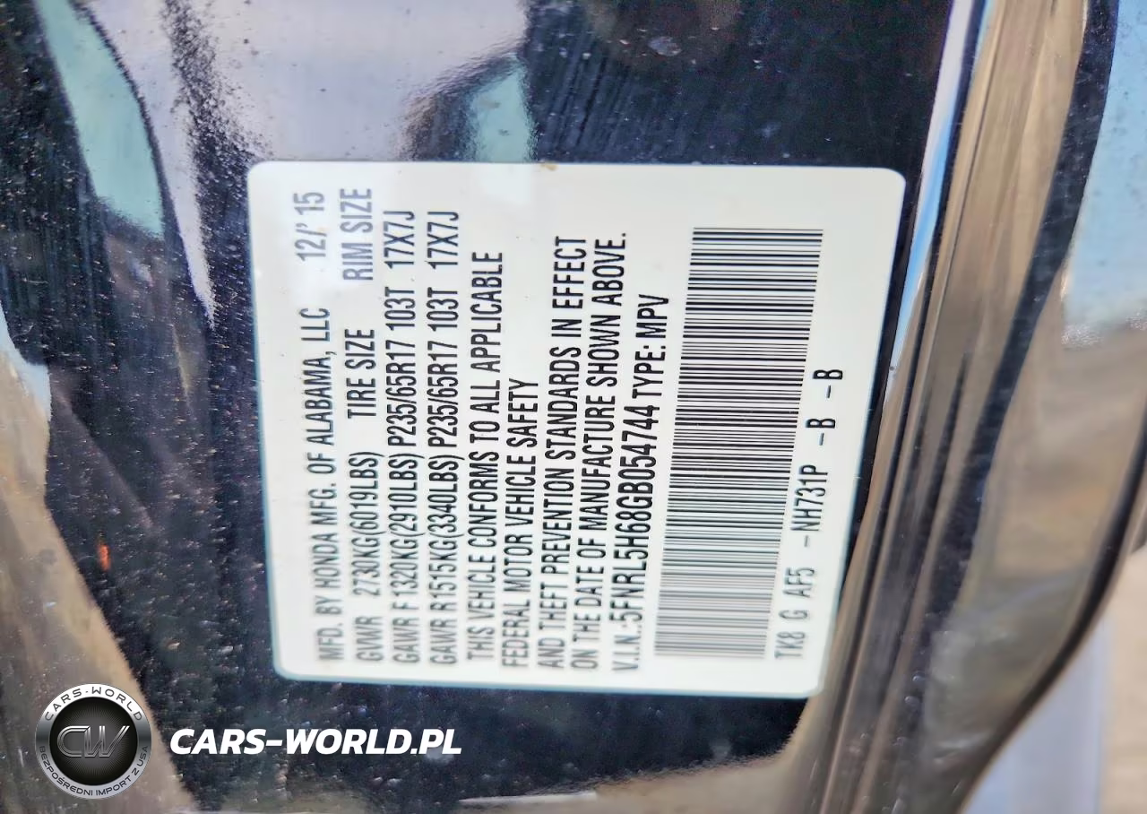 2016 Honda Odyssey Exl VIN:5FNRL5H68GB054744 - 13