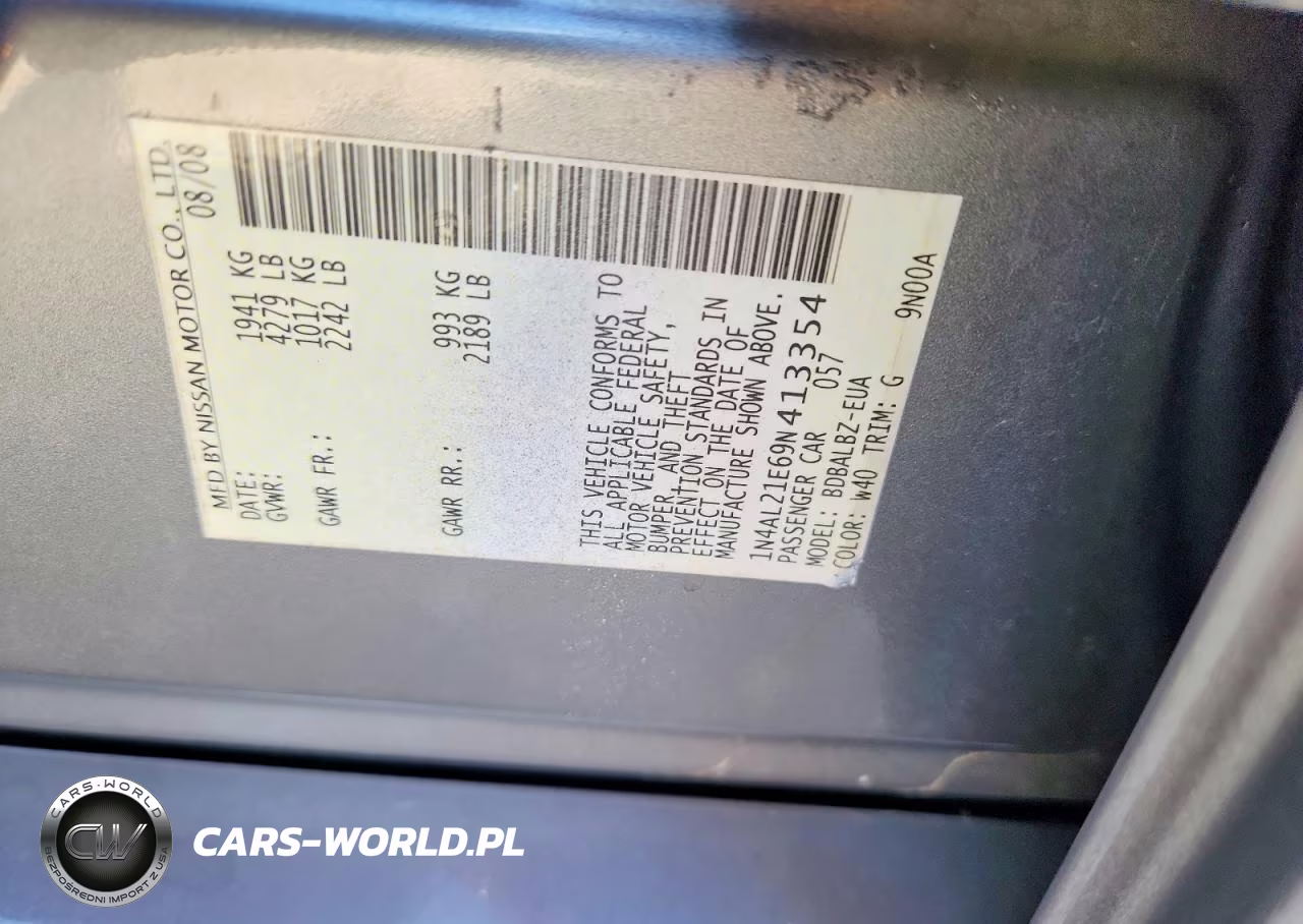 2009 Nissan Altima 2.5 VIN:1N4AL21E69N413354 - 12