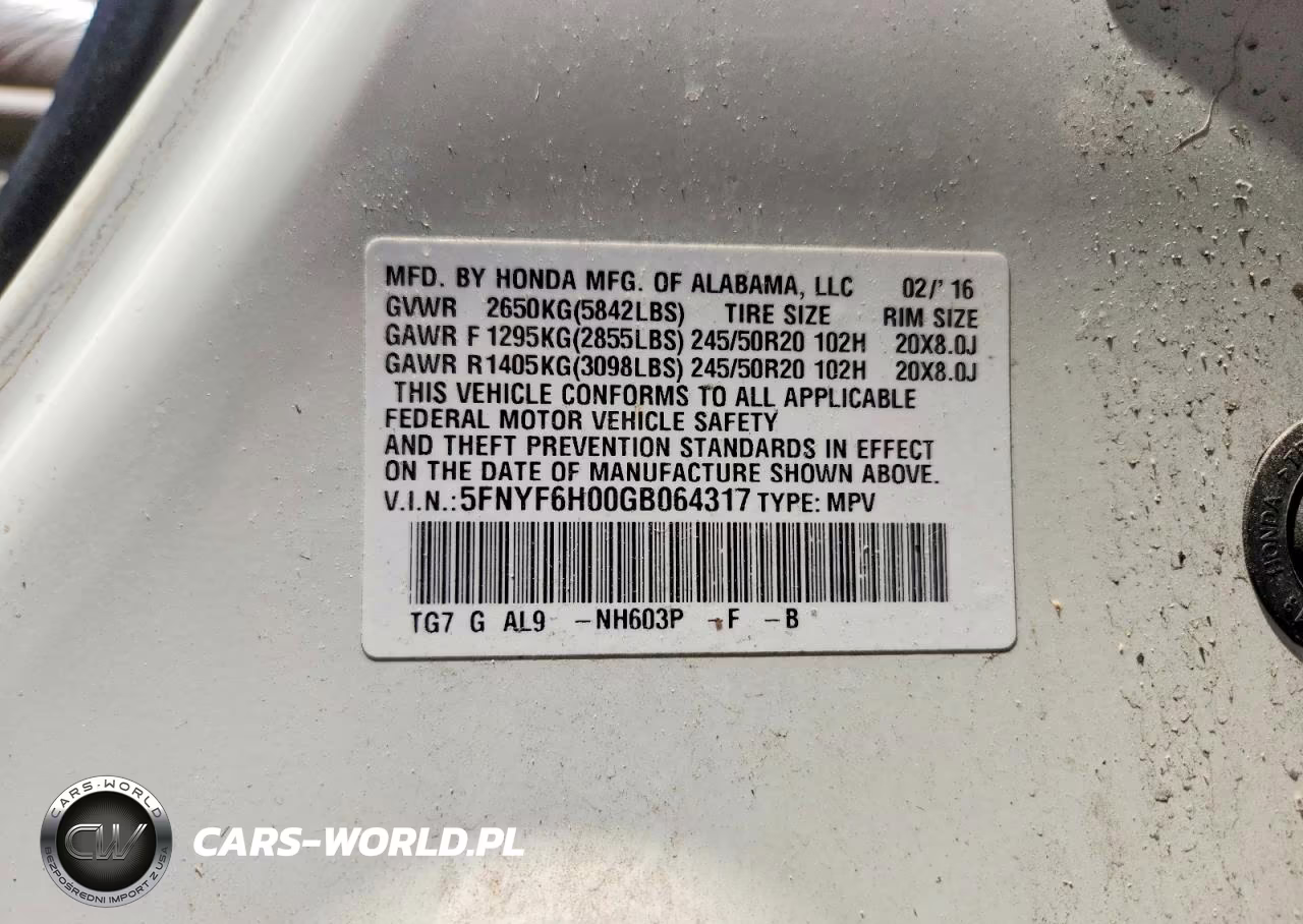 2016 Honda Pilot Elite VIN:5FNYF6H00GB064317 - 13