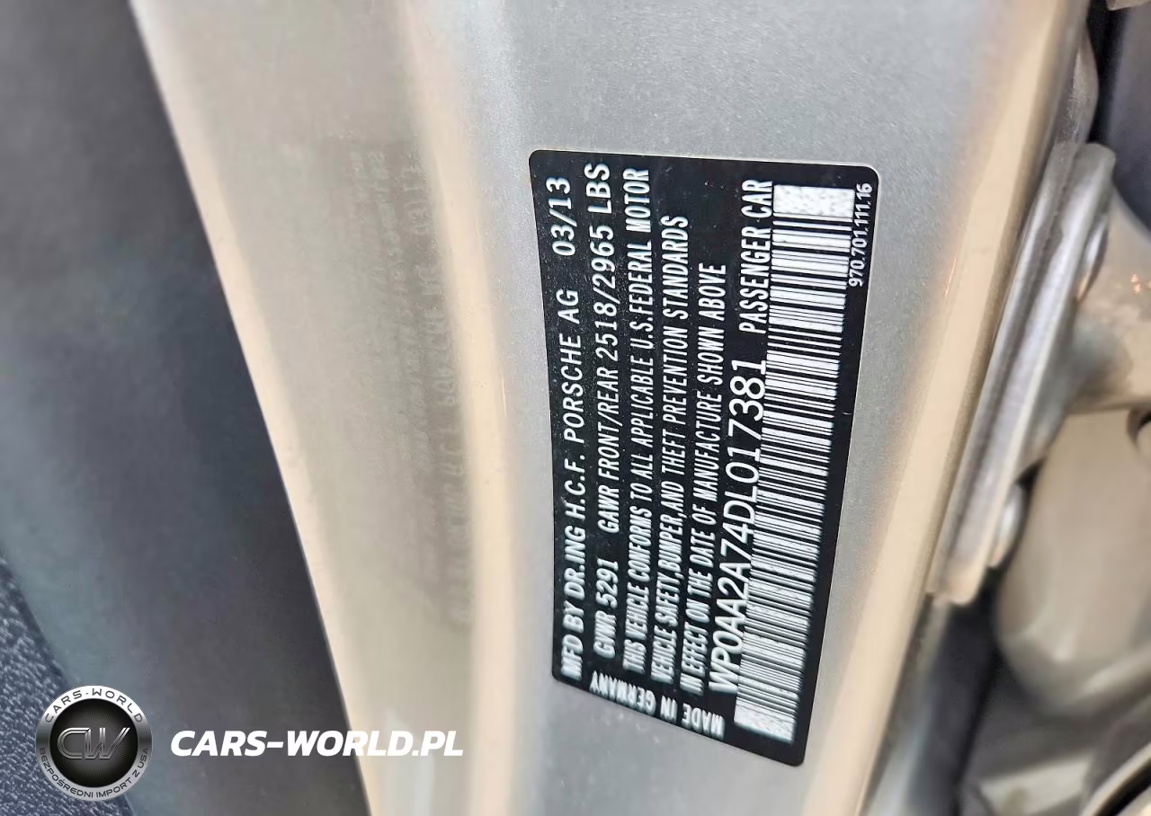 2013 Porsche Panamera 2-4 VIN:WP0AA2A74DL017381 - 12