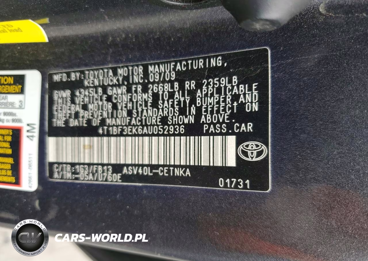 2010 Toyota Camry Le VIN:4T1BF3EK6AU052936 - 12