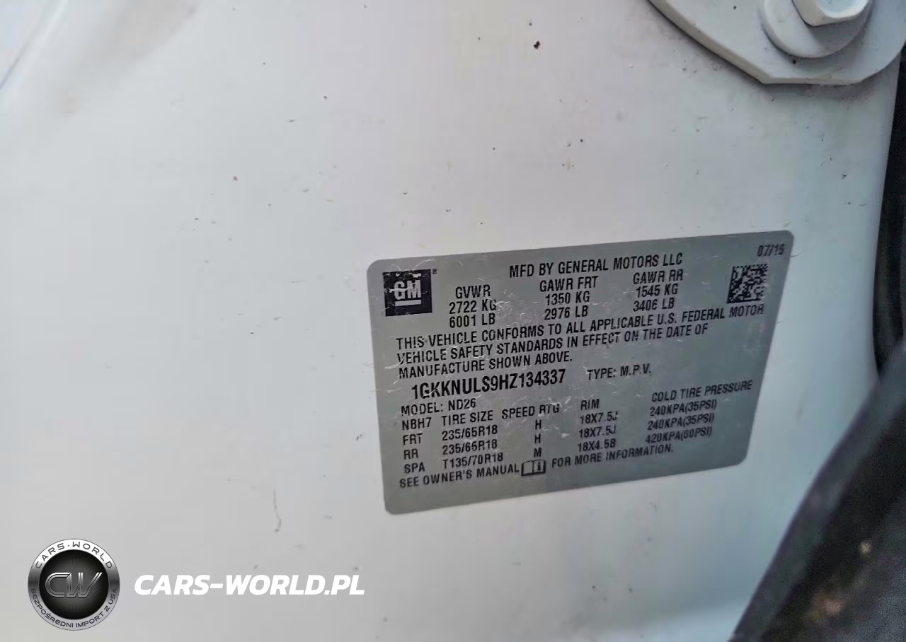 2017 GMC Acadia Slt-1 VIN:1GKKNULS9HZ134337 - 14