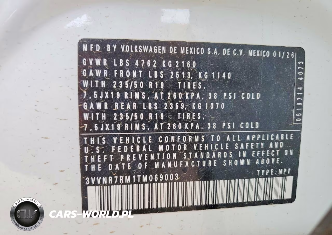 2026 Volkswagen Tiguan Se VIN:3VVNR7RM1TM069003 - 14