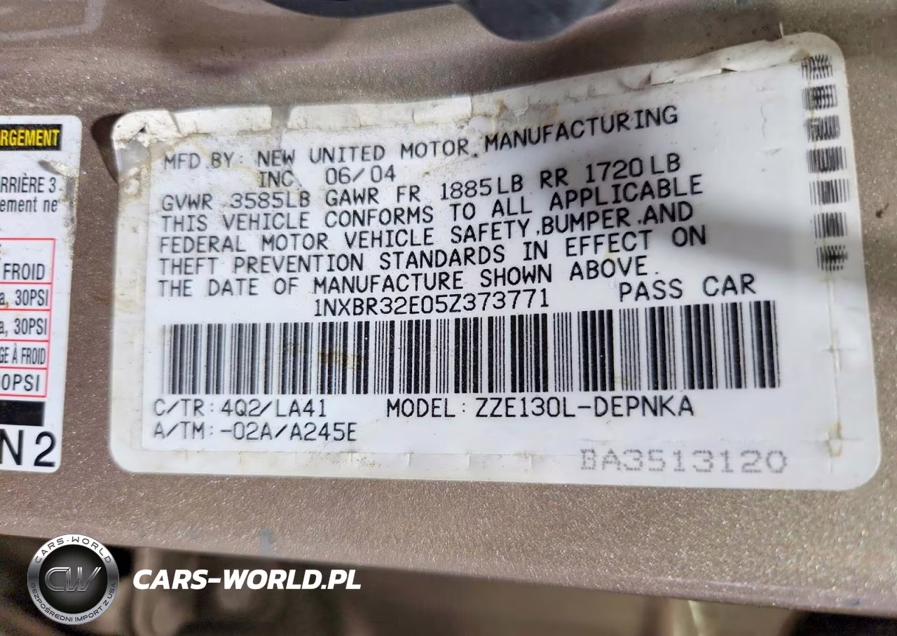 2005 Toyota Corolla Le VIN:1NXBR32E05Z373771 - 12