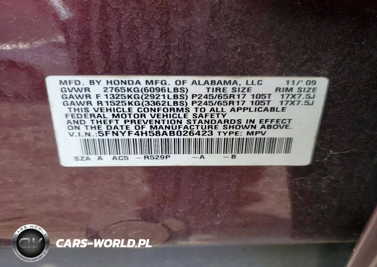 2010 Honda Pilot Exl VIN:5FNYF4H58AB026423 - 13