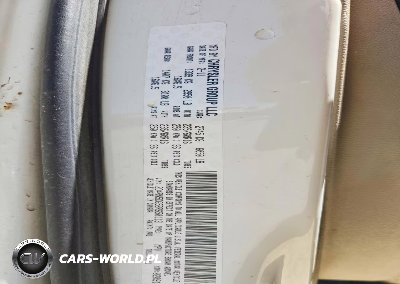 2011 Dodge Grand Caravan Crew VIN:2D4RN5DG5BR650113 - 13