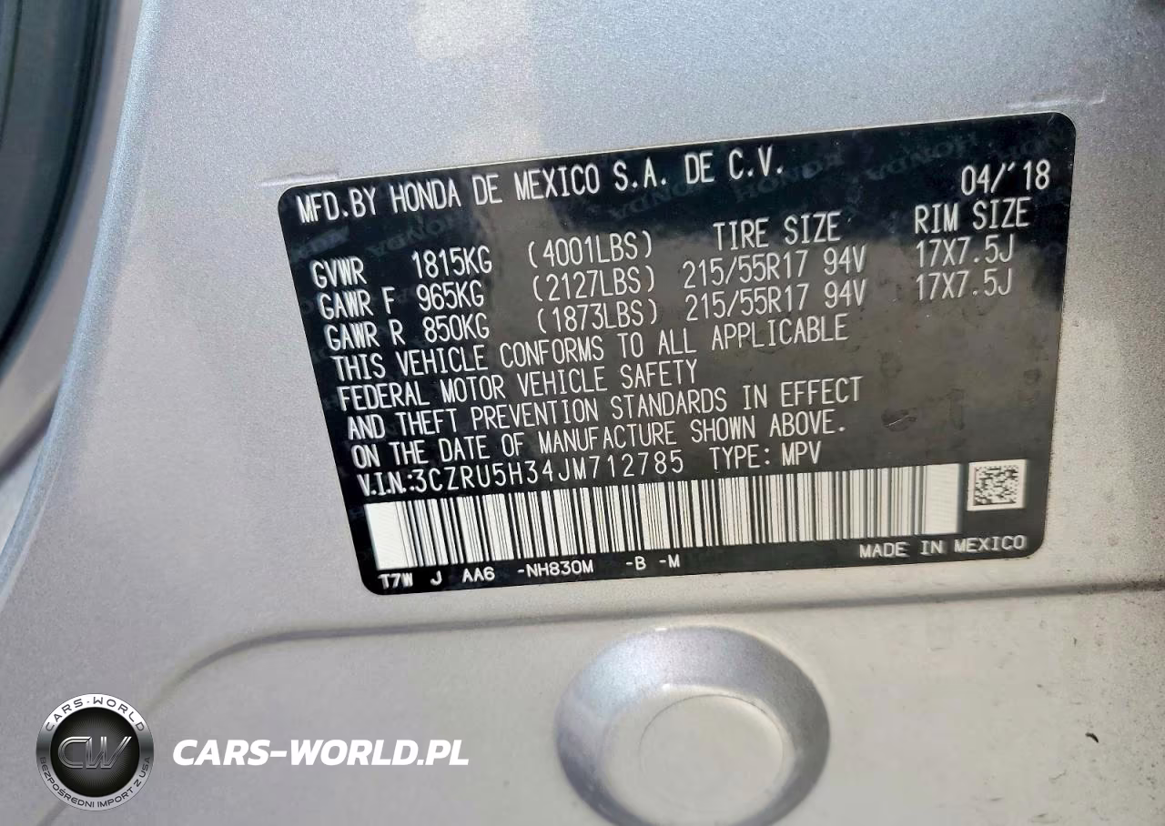 2018 Honda Hr-V Lx VIN:3CZRU5H34JM712785 - 14