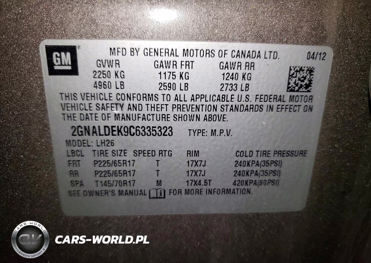 2012 Chevrolet Equinox Lt VIN:2GNALDEK9C6335323 - 13