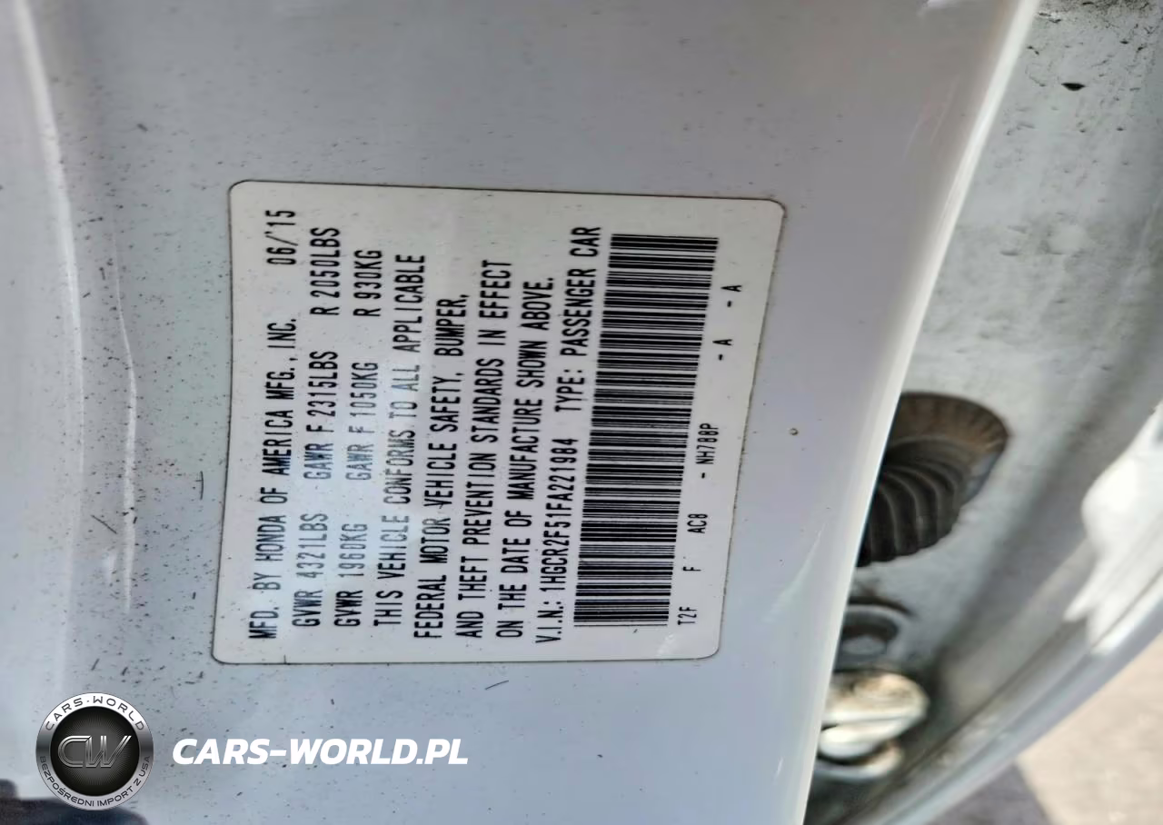2015 Honda Accord Sport VIN:1HGCR2F51FA221984 - 12