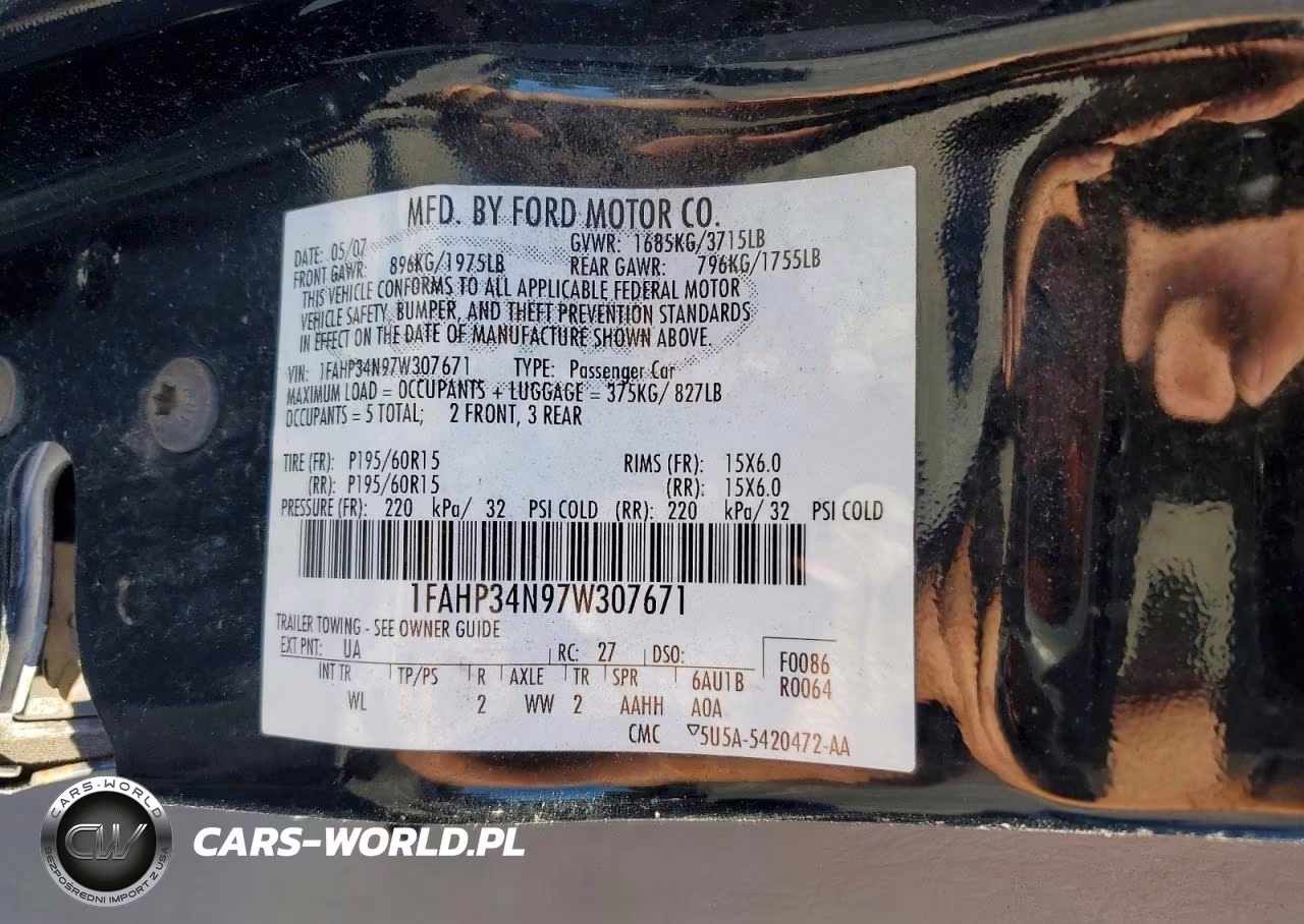 2007 Ford Focus Zx4 VIN:1FAHP34N97W307671 - 12