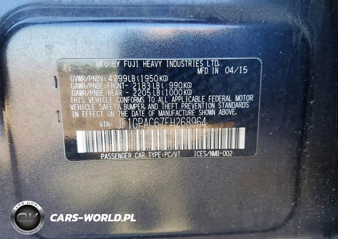 2015 Subaru Impreza Premium VIN:JF1GPAC67FH268964 - 12