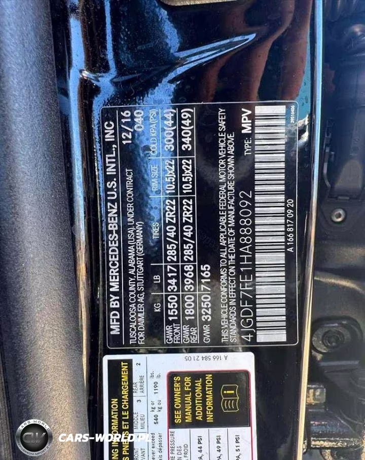 2017 Mercedes-Benz Gls 63 Amg 4Matic VIN:4JGDF7FE1HA888092 - 10
