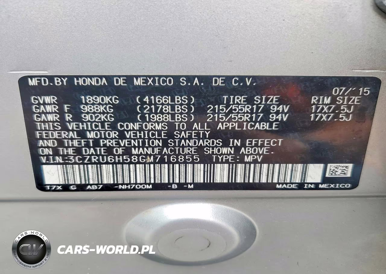 2016 Honda Hr-V Ex VIN:3CZRU6H58GM716855 - 14
