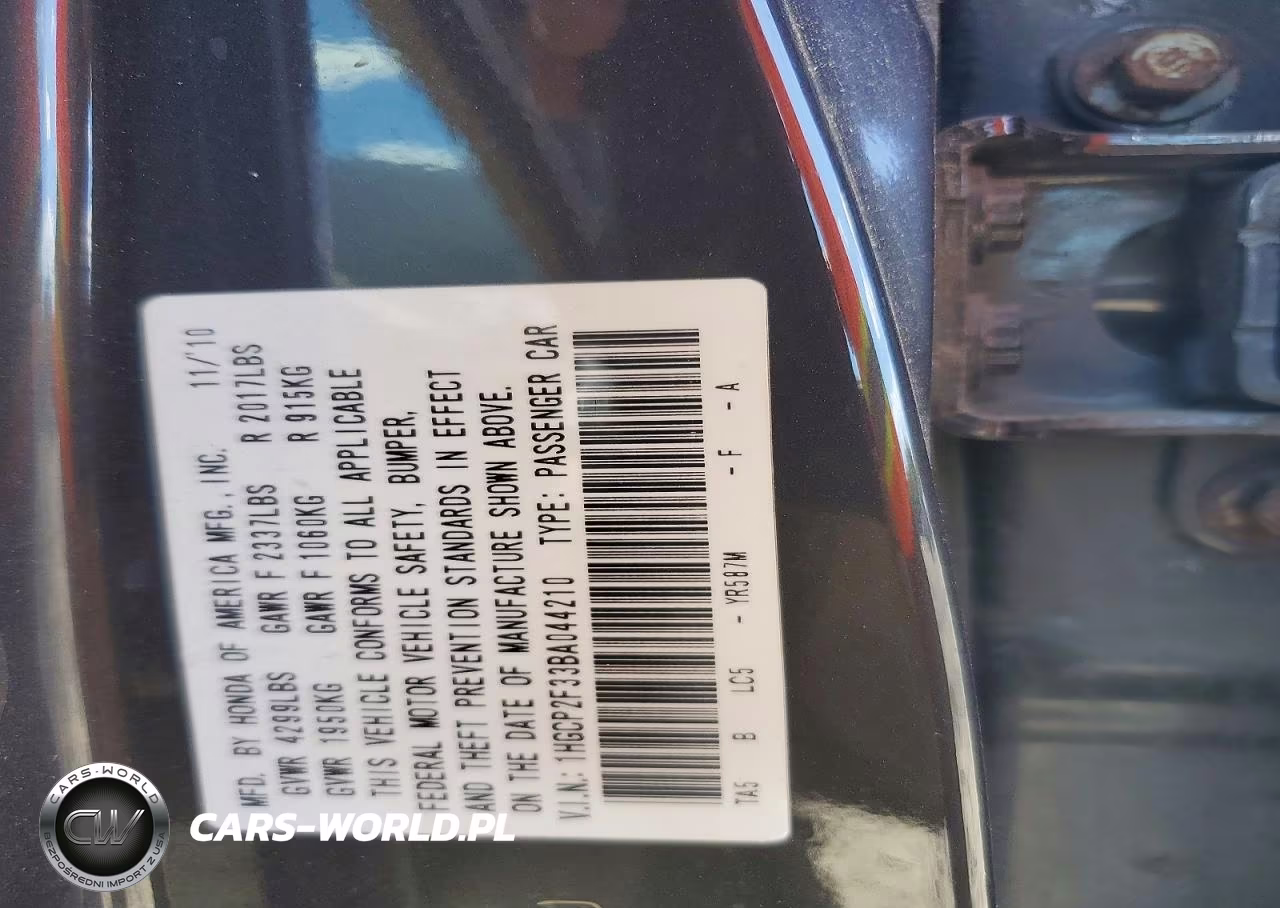 2011 Honda Accord Lx VIN:1HGCP2F33BA044210 - 12