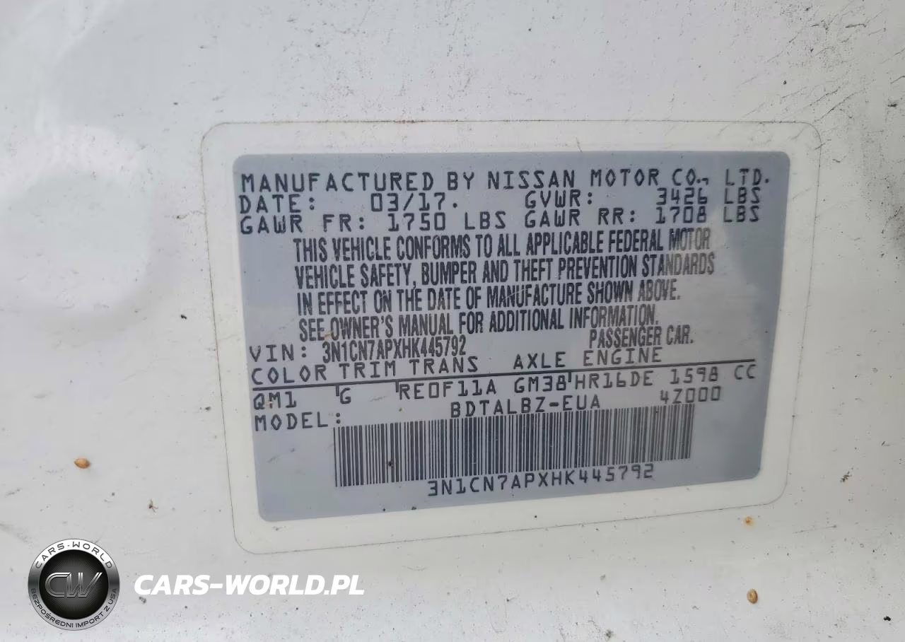2017 Nissan Versa 1.6 Sv VIN:3N1CN7APXHK445792 - 12